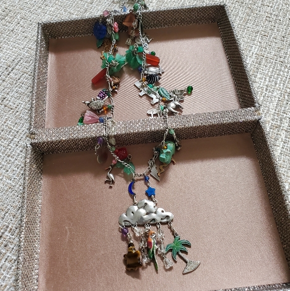 Vintage Lucy Issacs Sterling Rainforest Necklace - Picture 3 of 16